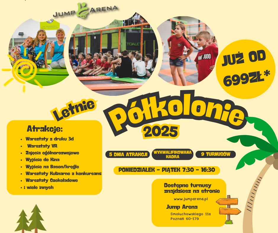 Półkolonie Lato 2025 Jump Arena Poznań Grunwald